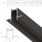 Трек двухконтактный однофазный встраиваемый TETA PRO 3м ЧЕРНЫЙ для PRO Lightstar 505237