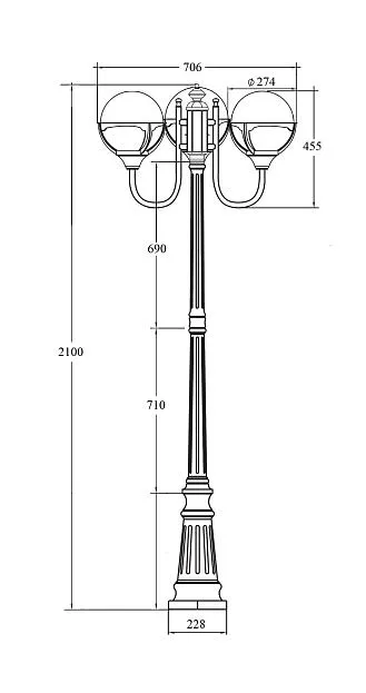 Наземный фонарь Oasis Light 88109B/10 Bl GENOVA