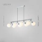 Реечный, рядный светильник MARTIAL LONG 8 ламп. Цвет Хром Lampatron 7506-20903