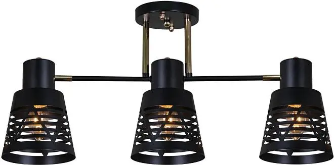 Потолочная люстра Reluce 06074-3.3-03 BK+FG Потолочная люстра Reluce 06074-3.3-03 BK+FG