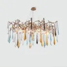 Люстра SPRUCE Модель B. Размер XL. Овальная люстра. 16 ламп. Цвет латунь. Цвет подвесов разноцветный. Lampatron 2052-3153