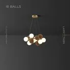 Кольцевые люстры и светильники LATTE 16 шаров (8 ламп). Цвет Кофе Lampatron latte-16-coffee 8318-22659