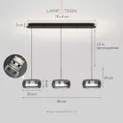 Подвесной светильник SCOTT ONE 3 подвеса на планке Lampatron 8659-24193