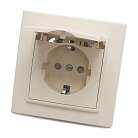 Розетка 1-местная с/з с крышкой STEKKER 39238 PST16-9012-02