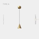 Подвесной светильник из латуни PIET CONE Тип A. Цвет Латунь Lampatron f-piet-cone-a-brass 7260-19968