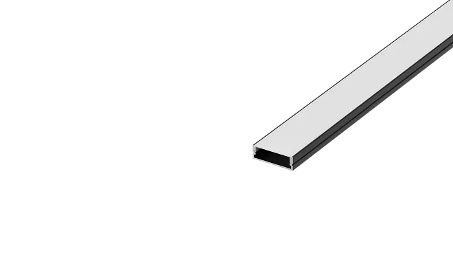 Накладной алюминиевый профиль, 30х10х2000мм. В комплекте матовый экран, 4 торцевые заглушки, 4 крепежа, черный Donel DN18C3010B2Set DN18