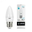 Лампа Gauss 33226 E27 6W 4100K свеча матовая Elementary Candle LED