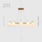 Реечный, рядный светильник JOCELIN LONG Тип B. 8 ламп Lampatron 6798-18668