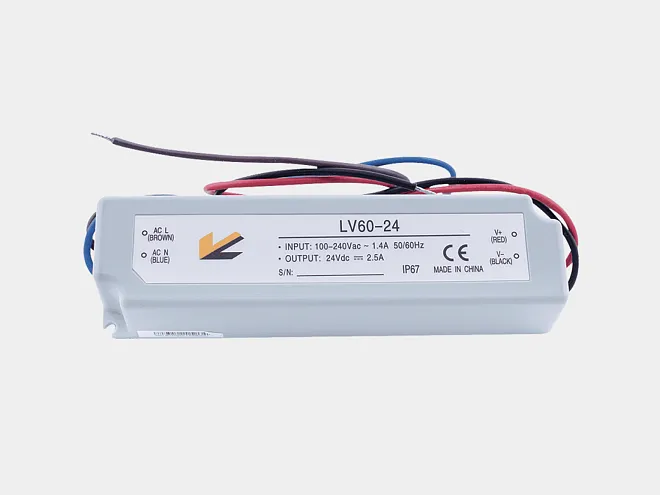 Блок Питания для ленты IP 67 пластик 60 W, 24V, SWG LV-60-24 00000000357