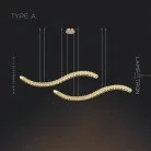 Реечный, рядный светильник BERTOLDA W DUO Тип A. Цвет Золото. Размер M Lampatron 7384-23304