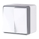 Выключатель двухклавишный влагозащищенный Werkel WL15-03-02 (белый) Gallant a036774