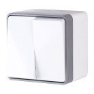 Выключатель двухклавишный влагозащищенный Werkel WL15-03-02 (белый) Gallant a036774