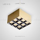 Точечный свет CUP 9 ламп. Цвет Латунь. 3000K Lampatron 5097-12982