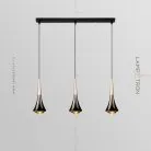 Подвесной светильник CAI C 3 светильника на планке. Плафон жемчужно-черный. Стандартный. Теплый свет Lampatron 7006-19368