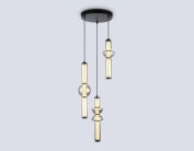 Подвесной светильник Ambrella light LH11026/3 BK/SM черный/дымчатый 40W 3000K D380*1720