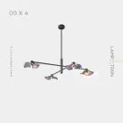 Люстра MILIAN CH 4 лампы. Цвет Черный + Прозрачный Lampatron 6940-19034