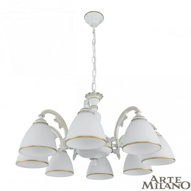 Люстра с плафонами Arte Milano 340837/8 WT+G AM340837 Люстра с плафонами Arte Milano 340837/8 WT+G AM340837