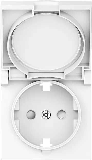 Накладка для розетки Schuko с заземлением, с крышкой, 16A 250 В~, глянцевый белый, Donel DE45403 A07