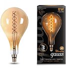 Лампа Gauss 150802008 E27 8W 2400K золотая Loft