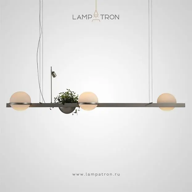 Реечный, рядный светильник GRO LONG 3 плафона Lampatron 8482-23367 Реечный, рядный светильник GRO LONG 3 плафона Lampatron 8482-23367