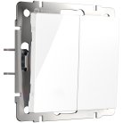 Выключатель двухклавишный с самовозвратом Werkel W1122401 (белый) a062572