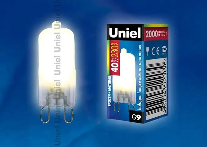 Лампочка галогеновая Uniel JCD-FR-40/G9 картон Лампочка галогеновая Uniel JCD-FR-40/G9 картон