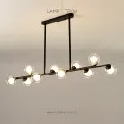 Реечный, рядный светильник LINDA LONG 10 плафонов. Цвет черный (двойной плафон) Lampatron 2186-3649
