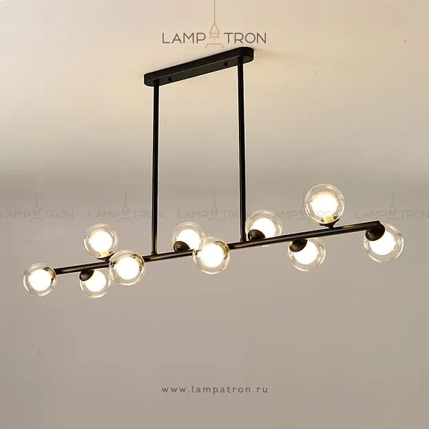 Реечный, рядный светильник LINDA LONG 10 плафонов. Цвет черный (двойной плафон) Lampatron 2186-3649 Реечный, рядный светильник LINDA LONG 10 плафонов. Цвет черный (двойной плафон) Lampatron 2186-3649