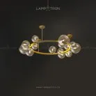 Потолочная люстра IONA C WIDE Размер S. Цвет каркаса золото. Цвет плафонов коньяк. Lampatron 3014-7314