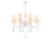 Подвесная люстра с абажуром и хрусталем Ambrella light TR4605/8 WH