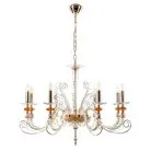 Подвесная люстра Crystal Lux CATARINA SP8 V2 GOLD/TRANSPARENT-COGNAC