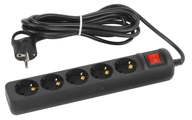 Розеточные блоки, удлинители ЭРА UX-5es-5m-B