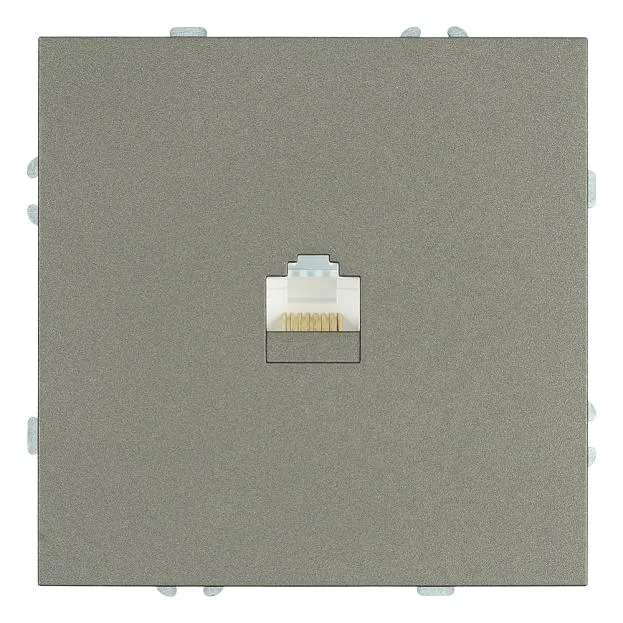 Розетка компьютерная 1-местная RJ-45 (механизм), серия Эмили, антрацит, soft touch Stekker 49925 RST00-5117-09