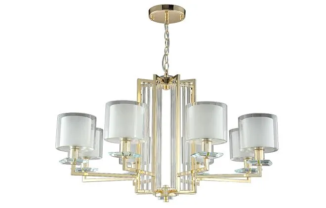 Люстра Crystal Lux NICOLAS SP-PL8 GOLD/WHITE 3401/308