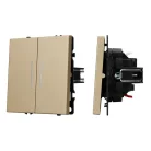 Механизм выключателя двухклавишный непроходной LED SWT-NOBE-MK02-SFPL-L-GD (230V, 10A) Arlight 054265