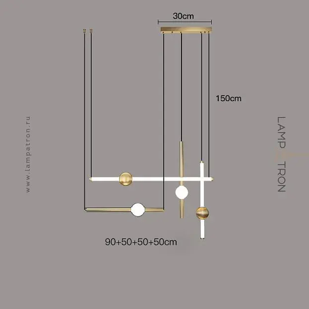 Подвесной светильник WAND COMBO 4 подвеса. Цвет латунь Lampatron 8627-24098 Подвесной светильник WAND COMBO 4 подвеса. Цвет латунь Lampatron 8627-24098