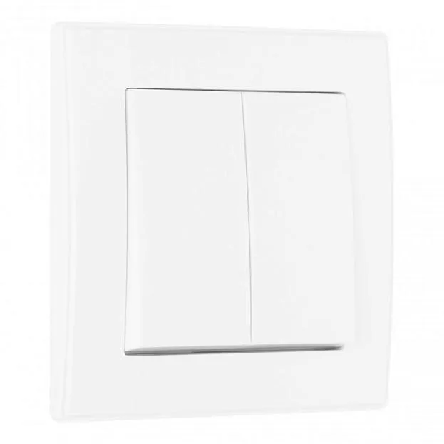 Выключатель двухклавишный с рамкой белый пластик Arte Milano SET06-1-30-2 white SET06-1 Выключатель двухклавишный с рамкой белый пластик Arte Milano SET06-1-30-2 white SET06-1