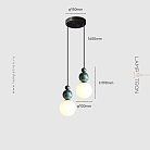 Подвесной светильник SONDRE 2 подвеса. Цвет зеленый мрамор + черный Lampatron 8912-25216
