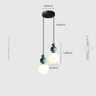 Подвесной светильник SONDRE 2 подвеса. Цвет зеленый мрамор + черный Lampatron 8912-25216