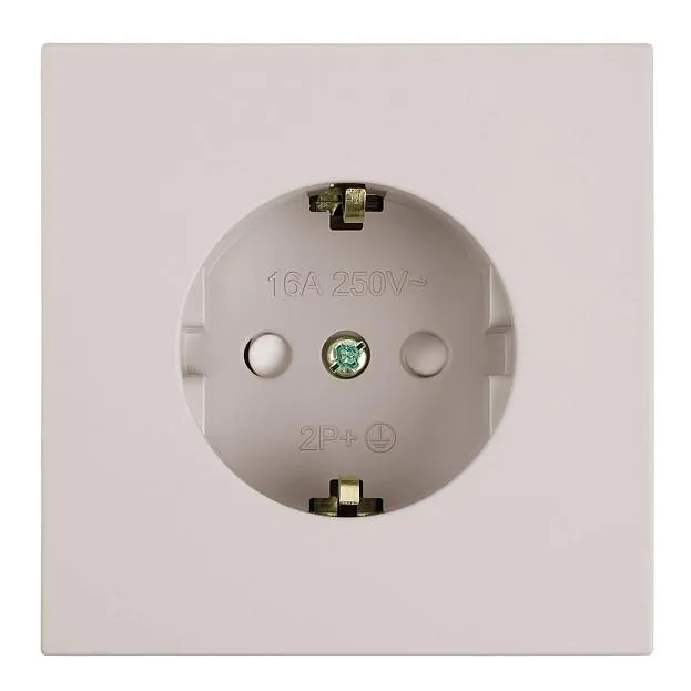 Розетка 1-местная с защитной шторкой с/з (механизм), 250В, 16А, RST16-3110-08, пудровый жемчуг Stekker 50484 Мия