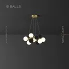 Кольцевые люстры и светильники LATTE 16 шаров (8 ламп). Цвет Черный Lampatron 8318-22660