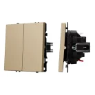 Механизм выключателя двухклавишный непроходной SWT-NOBE-MK02-SFPL-GD (230V, 10A) Arlight 054253