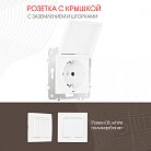 Розетка с заземлением, шторками и защитной крышкой, Arte Milano 206.41-1.white am