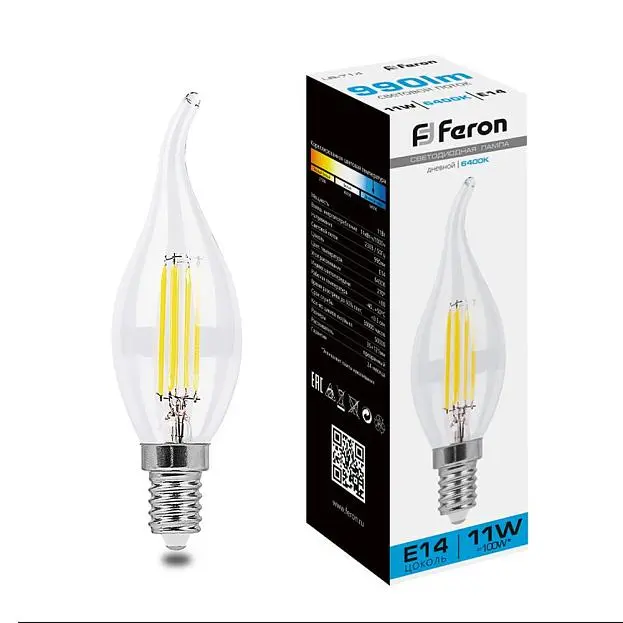 Лампа светодиодная Feron 38237 LB-714 E14 11W 6400K Лампа светодиодная Feron 38237 LB-714 E14 11W 6400K