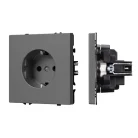 Механизм электрической розетки SCT-NOBE-MEU1-SFPL-GR (230V, 16A) Arlight 054279