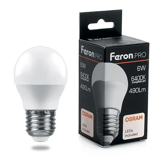 Лампа светодиодная Feron 38070 LB-1406 Шарик E27 6W 6400K Лампа светодиодная Feron 38070 LB-1406 Шарик E27 6W 6400K