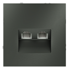 Розетка компьютерная встраиваемая  Voltum VLS060206 S70 двойная RJ45+RJ45 кат.6, (титан)