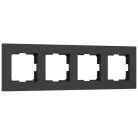 Рамка на 4 поста (черный матовый) Werkel W0042908 Slab a062802