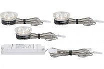 Комплект встраиваемых потолочных светильников Paulmann 92502 Basis-Set power LED 3x3W