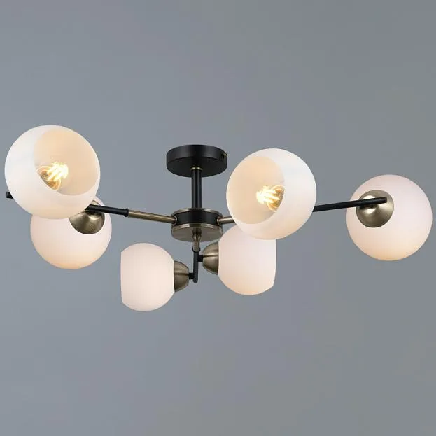 Потолочная люстра ILLUMICO IL0469-6CSQ-24 BK AB LIBRA Потолочная люстра ILLUMICO IL0469-6CSQ-24 BK AB LIBRA